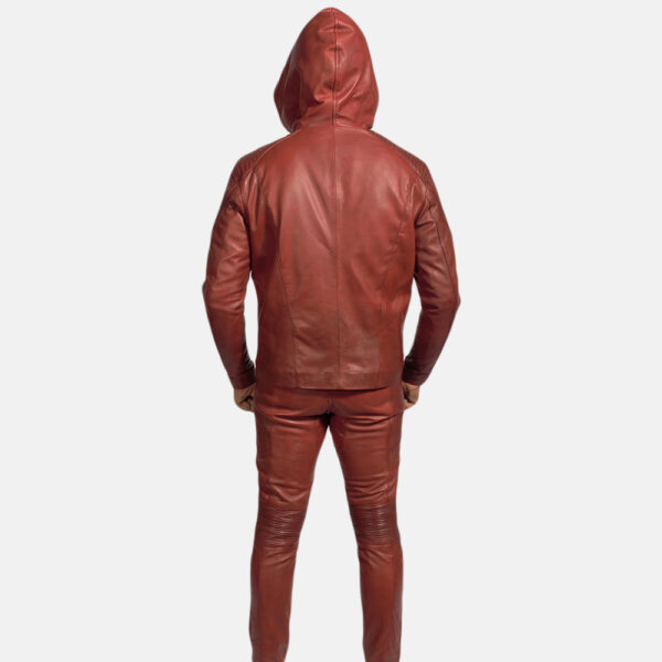 Red Hooded Leather Costume - Image 4