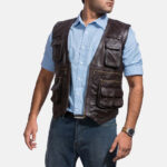 Safari Brown Leather Vest