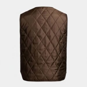 The Walking Dead Governor brown satin vest with Quited Design back view.