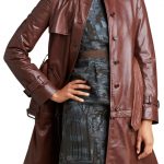 brown women long coat