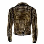 Women's Gold Spikes & Studded Leather Jacket