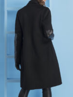 Black CAROLEE - Wool and Leather Swing Coat