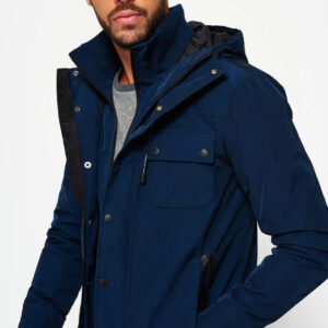 Dark Blue Two Way Zipper Vessel Jacket