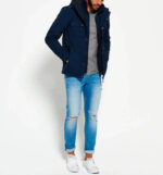 Dark Blue Two Way Zipper Vessel Jacket
