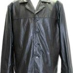 Large-Cut Black Leather Jacket