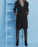 MARLYN - Wool and Leather Biker Trench Coat