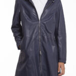 QUINN - Relaxed Fit Hooded Leather Coat