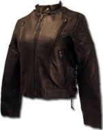 Ventilated Black Leather Motorcycle Jacket