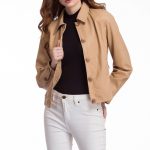 ARIANNA - Button Front Leather Jacket