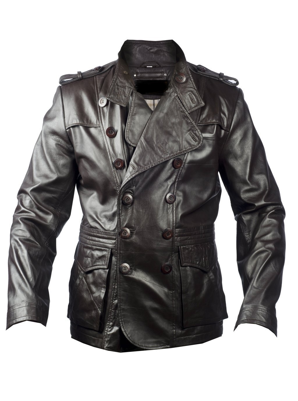 handmade-custom-new-men-classic-button-closure-stylish-leather-jacket-men-l (1) Men's Biker Leather Jacket - Image 1