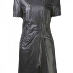 Exposed Zip Leather Dress - # 1525