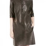Solange Leather Shirt Dress - # 1514
