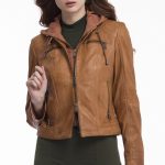 POPPY - Moto Jacket With Detachable Fabric Hood