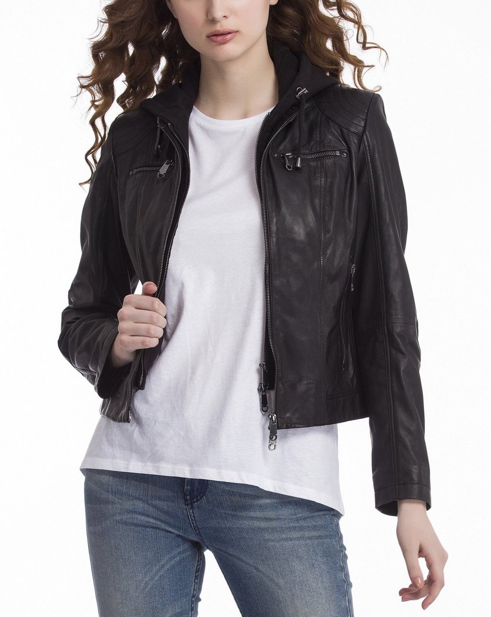 poppy-moto-jacket-with-detachable-fabric-hood-black-4 Moto Jacket With Detachable Fabric Hood - Image 1