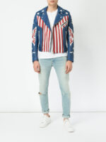 Balmain American Flag Print Leather JacketBalmain American Flag Print Leather Jacket