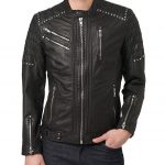 Black Leather Bikers Jacket Motorcycle