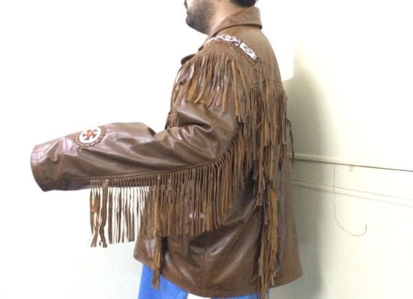 Brown Handmade Western Leather Jacket - Image 2