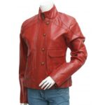 Lovely Antique Style Maroon Leather Jacket