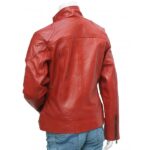 Lovely Antique Style Maroon Leather Jacket - Image 5