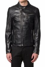 MEN FASHION BLACK LEATHER JACKET