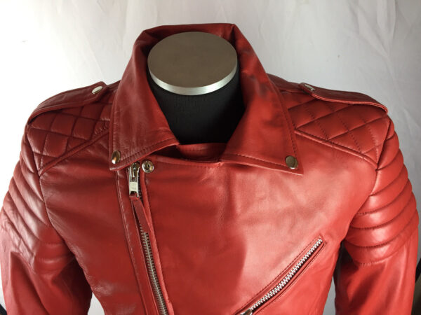 MOTORCYCLE STYLE RED JACKET - Image 5