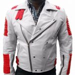 Ribbed White Leather Jacket