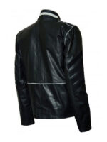 Military Style Black and White Leather Jacket