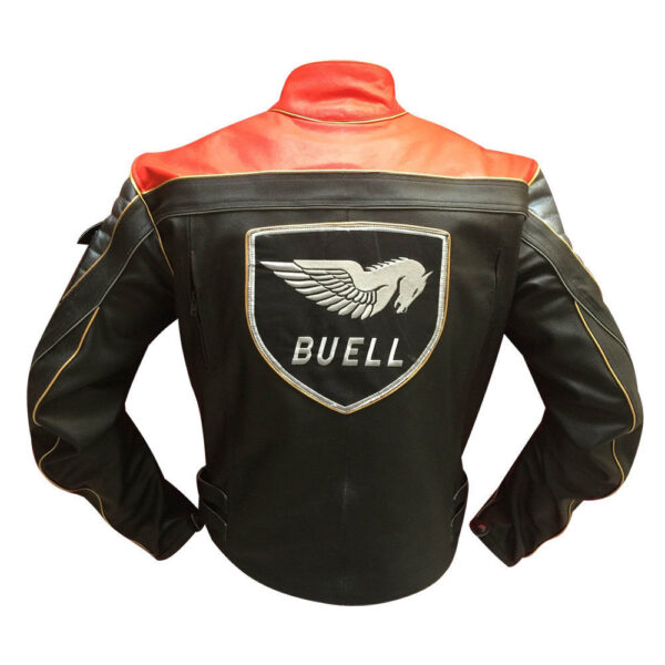 Men Buell Motorcycle Leather Jacket - Image 3