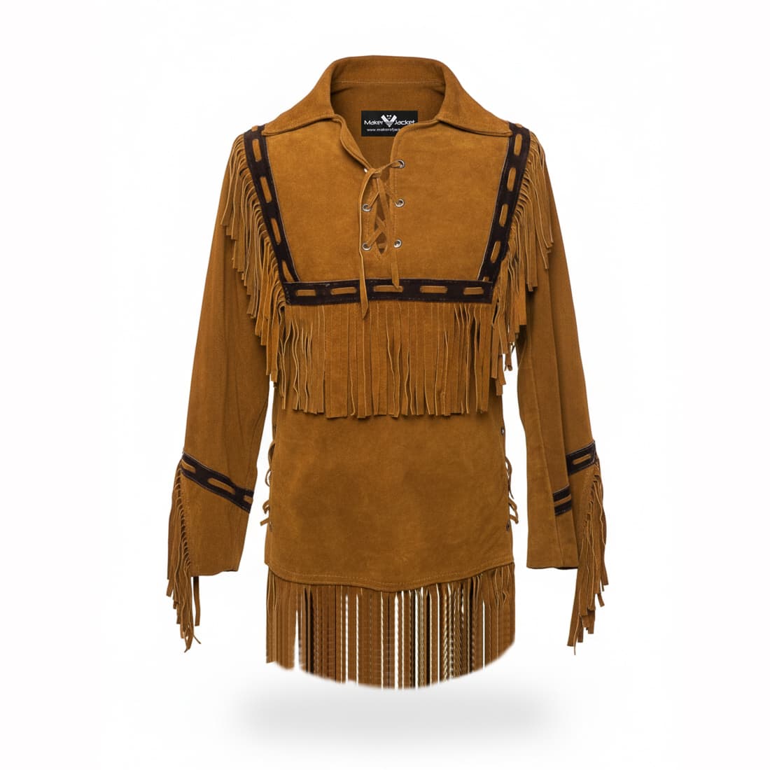 Native-American-Western-Wear-Brown-Suede-Leather-Shirt-1 Native American Western Wear Brown Suede Leather Shirt