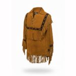 Native American Western Wear Brown Suede Leather Shirt