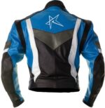 RTX Violator Sports Blue Motorcycle Leather Jacket