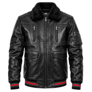 Removable Fur Collar Bomber Jacket
