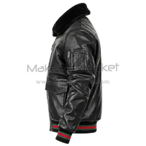 Removable Fur Collar Bomber Jacket
