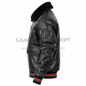 Removable Fur Collar Bomber Jacket