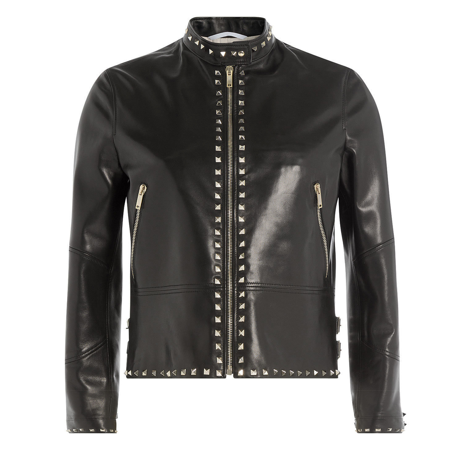 Rock Punk Silver Studded leather Jacket, (2) Rock Punk Silver Studded leather Jacket - Image 1