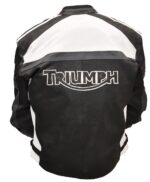 TRIUMPH Motorcycle Leather Jacket In Black & White Color (2)