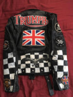 Triumph Jack Scull England Flag Leather Jacket