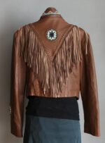 Native American Santa Fe beaded jacket with traditional patterns and handcrafted beadwork