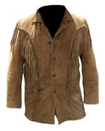 Wear Cowboy Tan Fringe Native American Beads Jacket