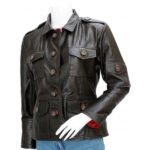 Women's Black Biker Leather Jacket