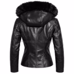 Women's Black Fur Hooded Jacket