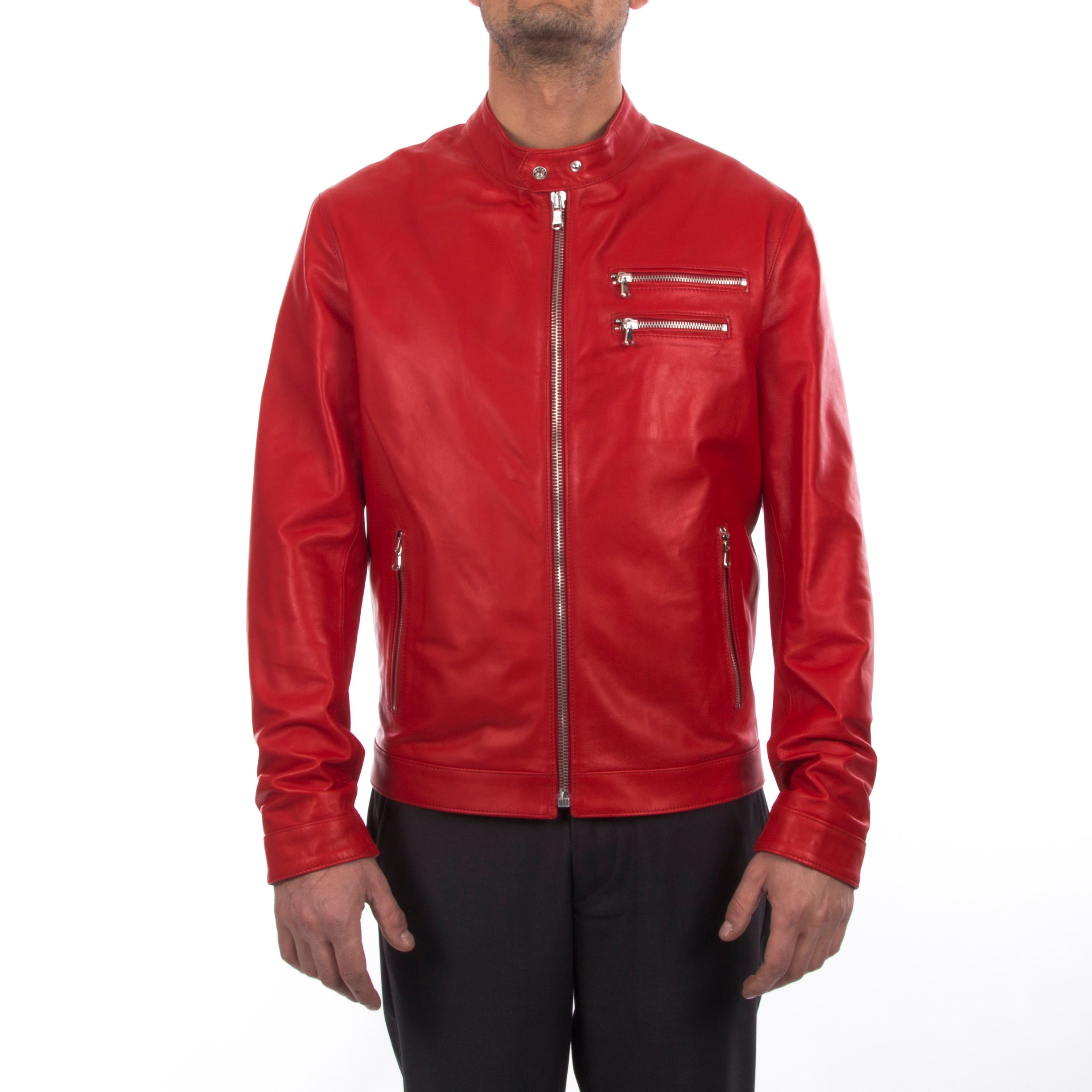 handmade-fantastic-slim-fit-men (5) Fantastic RED Men genuine lambskin leather jacket - Image 1