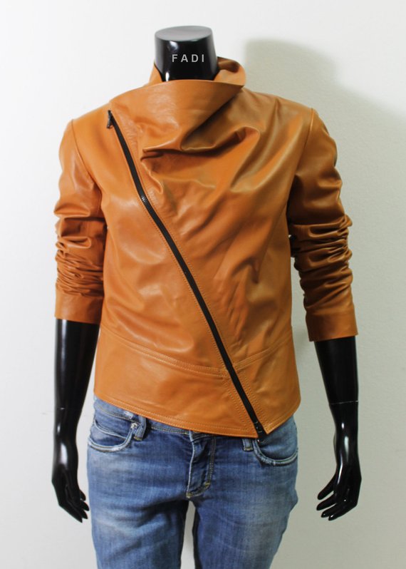 -handmade-women-genuine-soft (2) WOMEN CROPPED ASYMMETRICAL LEATHER JACKET - Image 1