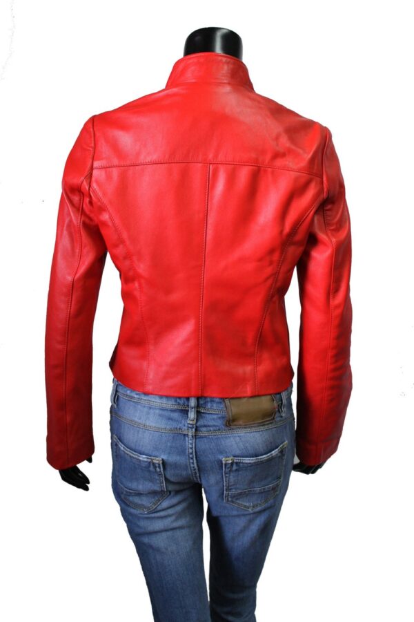 Trendy cropped biker asymmetrical jacket - Image 2