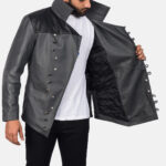 Adam Grey Leather Jacket - Image 6