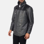 Adam Grey Leather Jacket - Image 2