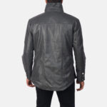 Adam Grey Leather Jacket - Image 4