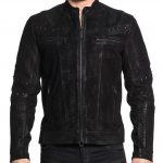 Black Premium Enigma Men's Leather Biker Jacket Moto Black