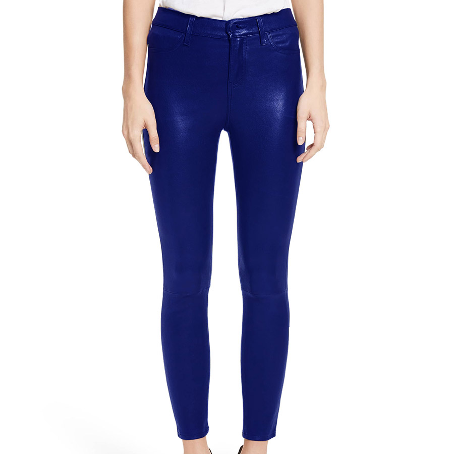 Batgirl Blue Leather Pant (1) Batgirl Blue Leather Pant - Image 1