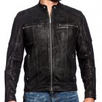 Black Premium FURY Road  Men's Leather Biker Jacket Moto Black